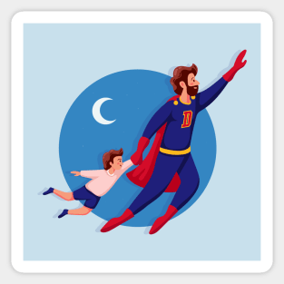 super dad and son Sticker